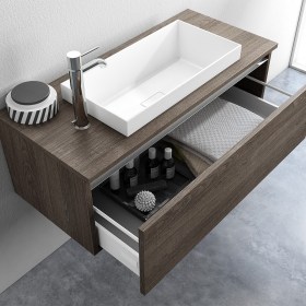 Mobile Bagno Moderno 100 cm Tabacco Scuro TFT Home Forniture