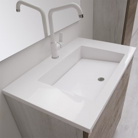 Lavabo Zeus 80 in acrilresyn da incasso su mobile 