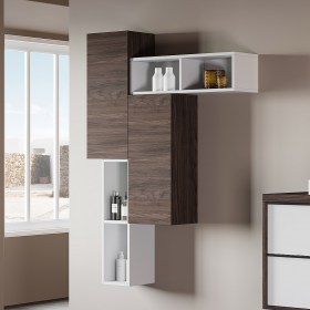 (IS001) Pensile multiuso bagno vani a giorno Iside (BIANCO-LUCIDO)