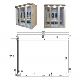 Sauna infrarossi 4 persone JPR-C04-ISOTTA2 tecnica