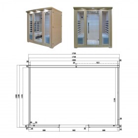 Sauna infrarossi 4 persone JPR-B04-ISOTTA1 tecnica