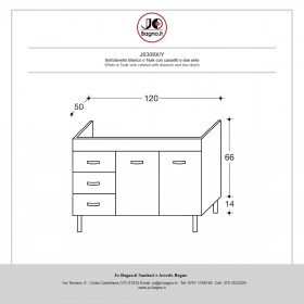 Base cucina sottolavello due ante e tre cassetti - Tecnica