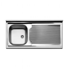 Lavello Inox vasca a sx 100x50 cm
