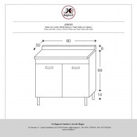Base cucina 80x50 due ante con ripiano interno - Tecnica