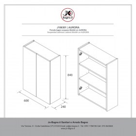 Pensile bagno sospeso due ante