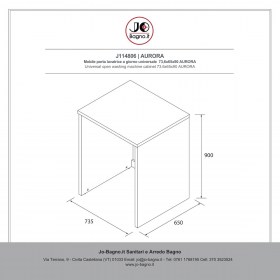 Mobile porta lavatrice a giorno in Rovere o Bianco Lucido