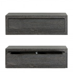 Pensile sospeso orizzontale con cassetto (J60023) ROVERE SCURO