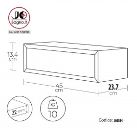 Pensile sospeso orizzontale con cassetto MAXI (J60034) Tecnica