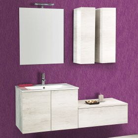 Arredo bagno Unika 140 Olmo Bianco cm 70 sospesa