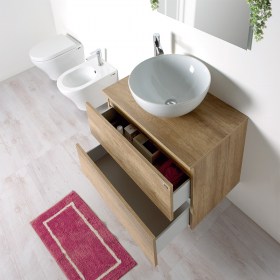 Mobile Bagno Alto 1 Cassetto 2 Armadietti 2 Ripiani 37x30x184 cm in  Truciolato Bianco e Legno Naturale – acquista su Giordano Shop