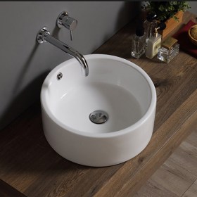 Lavabo appoggio circolare 42 Nero Ceramica