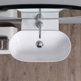 Lavabo appoggio Shira 57 Nero Ceramica