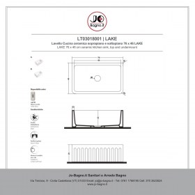 Lavello Cucina ceramica 76 x 46 LAKE Jo-Bagno.it - Tecnica