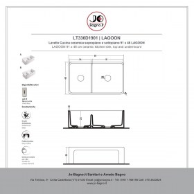 Lavello Cucina ceramica 91x48 LAGOON Jo-Bagno.it  - Tecnica