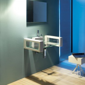 Lavabo sospeso 60 cm con mensole Glass