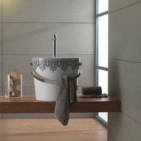 Lavabo appoggio Bucket 40 decoro Lace Scarabeo Ceramica