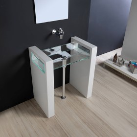 Lavabo su colonna a parete Glass  