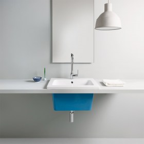 YORK 60 x 50 Lavatoio Lavabo BICOLORE CIANO