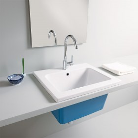 YORK 60 x 50 Lavatoio Lavabo Design BICOLORE CIANO