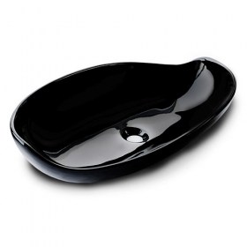 Lavabo Poison ovale 75 cm nero-lucido Sm Ceramiche