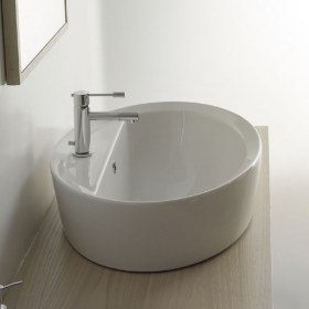 Lavabo appoggio Matty ovale A scarabeo ceramica