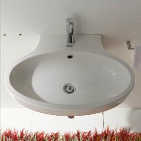 Lavabo ovale grande sospeso Planet Scarabeo Ceramica