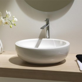 Lavabo ovale piccolo d'appoggio Planet scarabeo ceramica