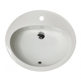 Lavabo incasso in ceramica 57x48 Soprapiano con Troppo Pieno 