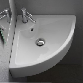 Lavabo sospeso angolare 47 Square Ceramica Scarabeo