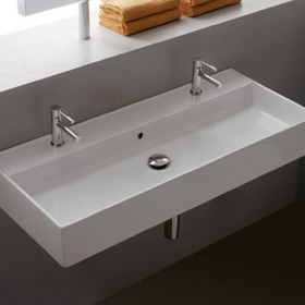 Lavabo sospeso Teorema 100x46 doppio foro