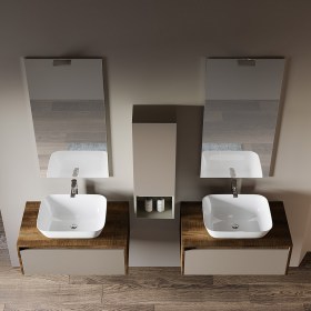 Mobile con cassettone e lavabo d'appoggio misura 80 cm Luna3