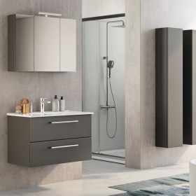 Composizione bagno sospeso 60/80/100 Maya1 inclusa di lavabo Finitura Quarzo opaco