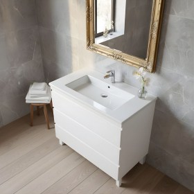 Mobile massello Tania con lavabo in ceramica