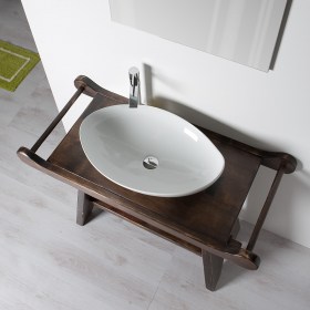 Mobile Legno Massello di Abete con lavabo da appoggio