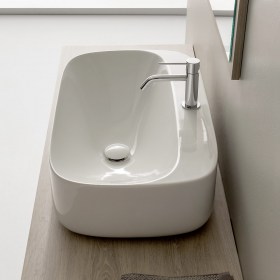 Lavabo da appoggio rettangolare 90x42 Moon Scarabeo Ceramiche