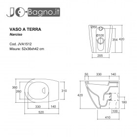 Scheda tecnica wc a terra Narciso
