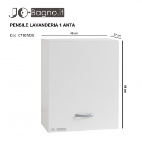 Pensile lavanderia a un anta 48x27 cm bianco