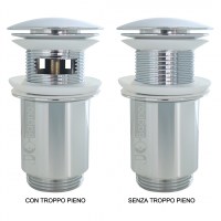 Piletta Click Clack per lavabi con e senza troppopieno