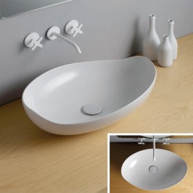 Lavabo Poison 60 cm bianco lucido istallazione da appoggio