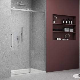 Box doccia nicchia con porta scorrevole 8 mm profilo Cromato Lucido RED