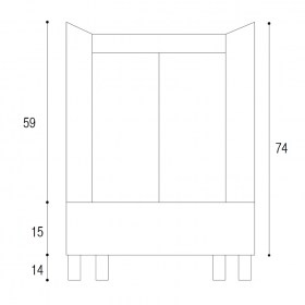 Tecnica Grande vasca lavatoio in ceramica 75x65 con mobile bianco 