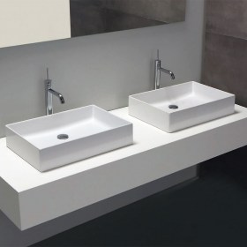 Lavabo da appoggio 60x38 Slim in ceramica bianca 