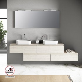 Grande mobile bagno 220 cm con doppio lavabo GIGLIO - Sherwood