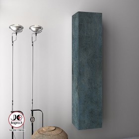 Colonna bagno reversibile h160 cm con ripiani MARTINA - Pietra Blu