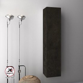 Colonna bagno reversibile h160 cm con ripiani MARTINA - Pietra Marrone