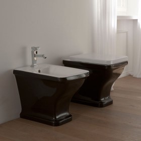 Sanitari bagno a terra Butterfly bicolore Bianco-Nero Scarabeo Ceramiche