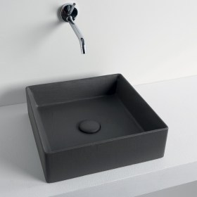 Lavabo appoggio Scalino 38x38 Grigio Oliva Art Ceram