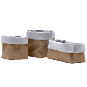 Set contenitori in cuoio rigenerato Iole