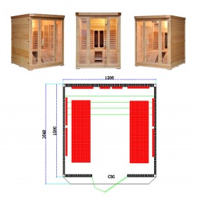 Sauna infrarossi 2 persone TERENZIA tecnica