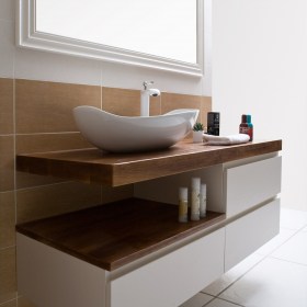 Top per lavabo d'appoggio in legno massello 120x50x6h 